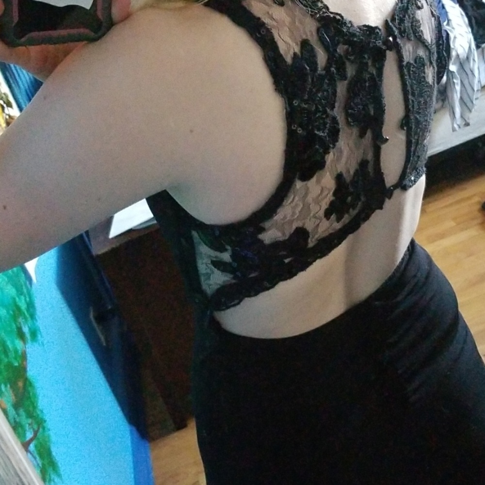 Long Black Form Fitting Dress